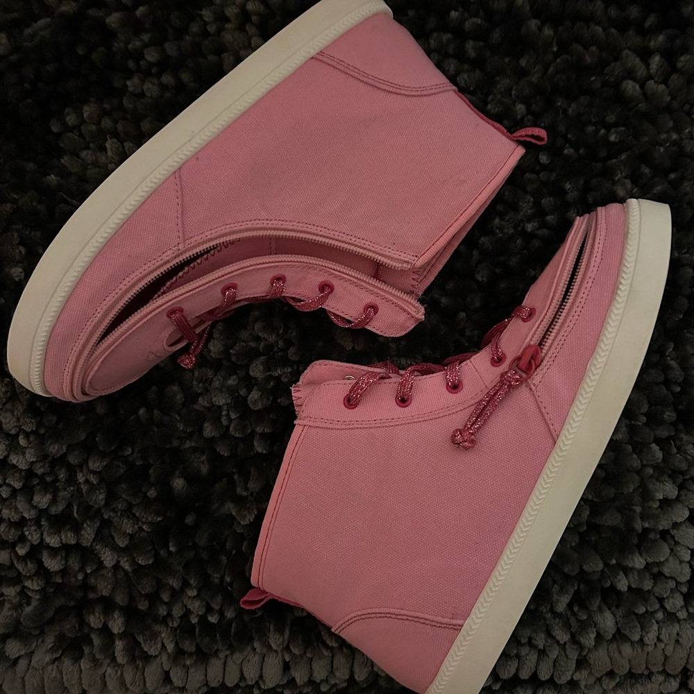 New Pink Billy High Top Zipper/Zip Up Sneakers Size 7